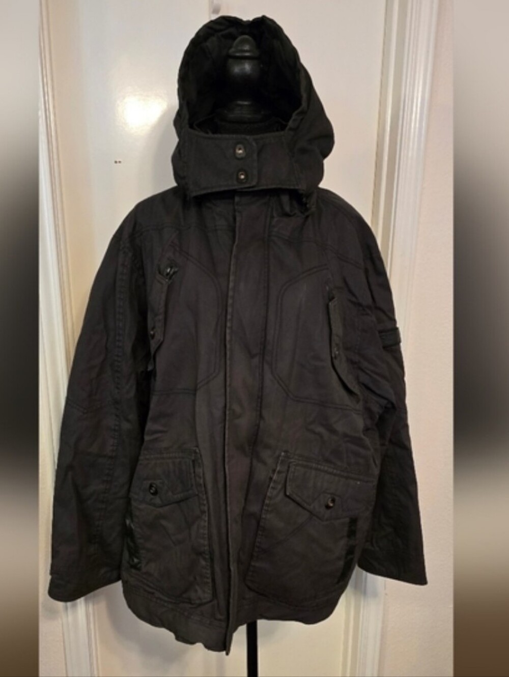 Rocawear Black Hooded Military Field Jacket